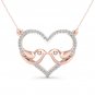 10K Rose Gold 0.12Ct TDW Diamond Love Birds Necklace