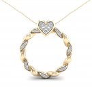 10K Yellow Gold 0.10ct TDW Diamond Circle Heart Necklace 10K Yellow Gold 0.10ct TDW Diamond Circle Heart Necklace