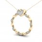 10K Yellow Gold 0.10ct TDW Diamond Circle Heart Necklace