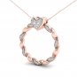 10K Rose Gold 0.10ct TDW Diamond Circle Heart Necklace