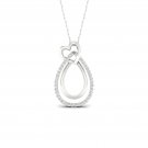 10k White Gold 0.1ct TDW Diamond Heart Necklace (I-J, I2)