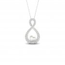10k White Gold 0.15ct TDW Diamond Infinity & Heart Necklace (I-J, I2)