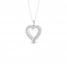 10k White Gold 0.5ct TDW Diamond Heart Necklace (I-J, I2)