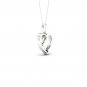 10k White Gold 0.04ct TDW Diamond Knot Heart Necklace (I-J, I2)