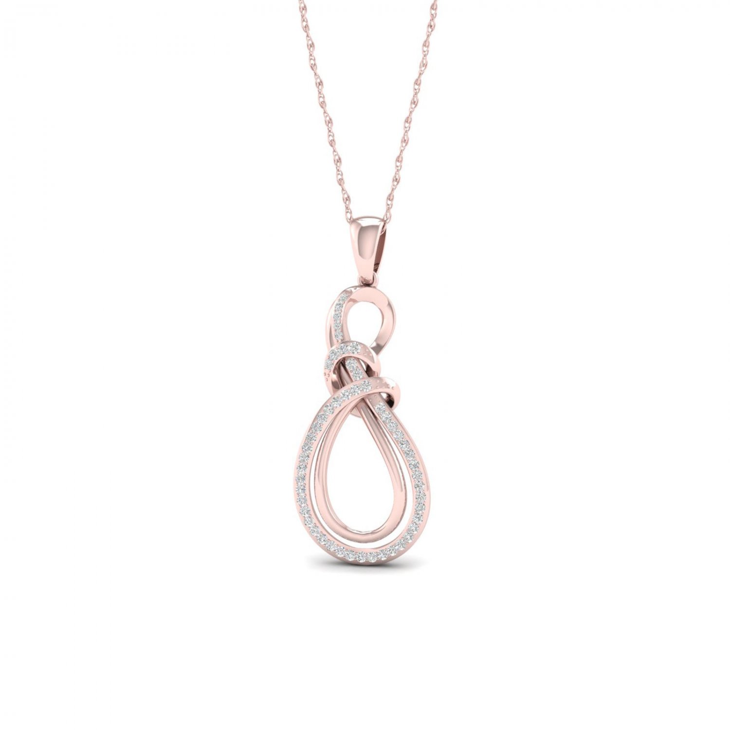 10k Rose Gold 0.16ct TDW Diamond Infinity Necklace (I-J, I2)