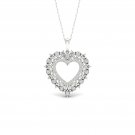 10k White Gold 0.25ct TDW Diamond Heart Filigree Necklace (I-J, I2)