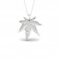 S925 Sterling Silver 0.33ct TDW Diamond Maple Leaf Necklace (I-J, I2)