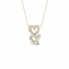 10k Yellow Gold 0.15ct TDW Diamond Heart Infinity Necklace (I-J, I2)