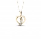10k Yellow Gold 0.04ct TDW Diamond Knot Heart Necklace (I-J, I2)