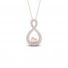 10k Rose Gold 0.15ct TDW Diamond Infinity & Heart Necklace (I-J, I2)