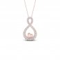 10k Rose Gold 0.15ct TDW Diamond Infinity & Heart Necklace (I-J, I2)