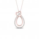 10k Rose Gold 0.1ct TDW Diamond Heart Necklace (I-J, I2)