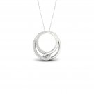 10k White Gold 0.1ct TDW Diamond Interlocked Loops Necklace (I-J, I2)