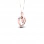 10k Rose Gold 0.04ct TDW Diamond Knot Heart Necklace (I-J, I2)