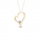 10k Yellow Gold 0.05ct TDW Diamond Skewed Heart Necklace (I-J, I2)