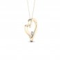 10k Yellow Gold 0.05ct TDW Diamond Skewed Heart Necklace (I-J, I2)