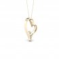 10k Yellow Gold 0.05ct TDW Diamond Skewed Heart Necklace (I-J, I2)