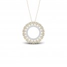 10k Yellow Gold 0.16ct TDW Diamond Filigree Circle Necklace (I-J, I2)