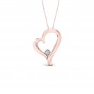 10k Rose Gold 0.05ct TDW Diamond Skewed Heart Necklace (I-J, I2)