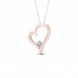 10k Rose Gold 0.05ct TDW Diamond Skewed Heart Necklace (I-J, I2)