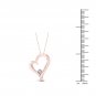 10k Rose Gold 0.05ct TDW Diamond Skewed Heart Necklace (I-J, I2)