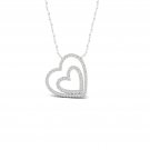 10k White Gold 0.25ct TDW Diamond Heart Necklace (I-J, I2)