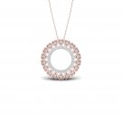10k Rose Gold 0.16ct TDW Diamond Filigree Circle Necklace (I-J, I2)