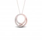 10k Rose Gold 0.1ct TDW Diamond Interlocked Loops Necklace (I-J, I2)