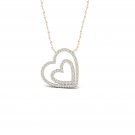 10k Yellow Gold 0.25ct TDW Diamond Heart Necklace (I-J, I2)