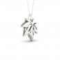 S925 Sterling Silver 0.25ct TDW Diamond Maple Leaf Necklace (I-J, I2)