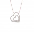 10k Rose Gold 0.25ct TDW Diamond Heart Necklace (I-J, I2)