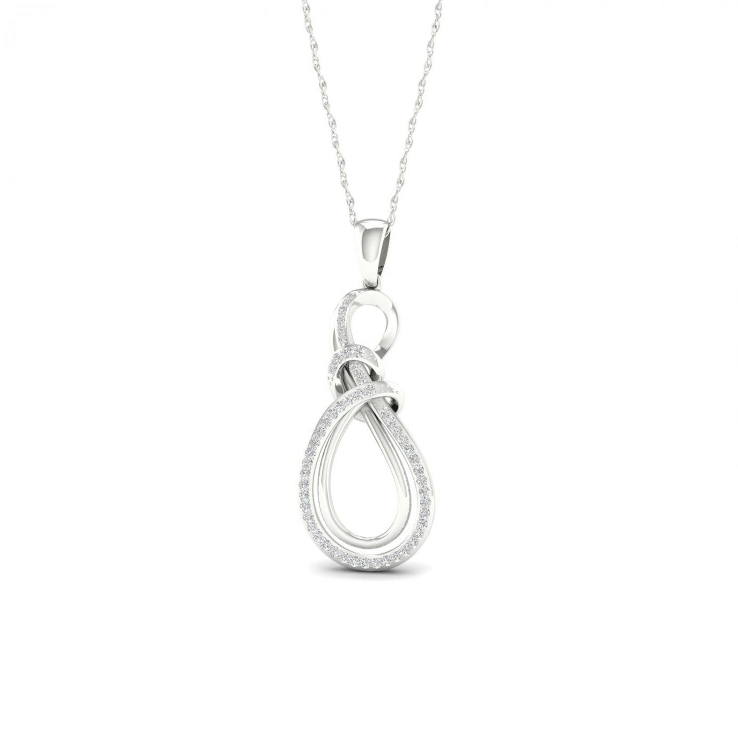 10k White Gold 0.16ct TDW Diamond Infinity Necklace (I-J, I2)