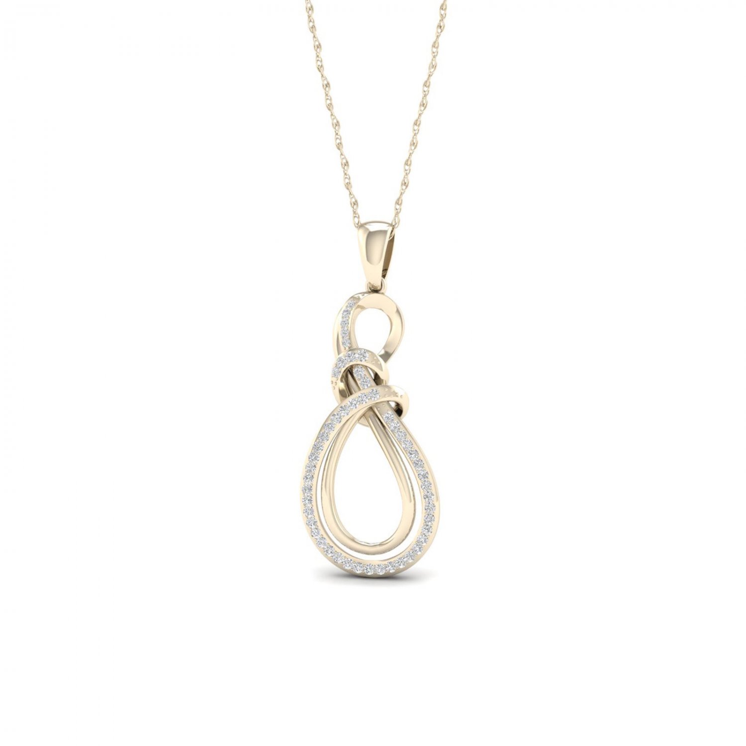 10k Yellow Gold 0.16ct TDW Diamond Infinity Necklace (I-J, I2)