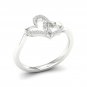 10K White Gold 0.07 Ct TDW Diamond Double Heart Ring (I-J, I2)