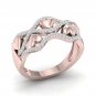 10k Rose Gold 0.20 Ct TDW Diamond Ribbon & Heart Fashion Ring