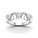 10K White Gold 0.15 Ct TDW Diamond Hearts Fashion Ring (I-J, I2)
