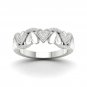 10K White Gold 0.15 Ct TDW Diamond Hearts Fashion Ring (I-J, I2)