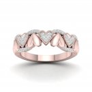 10K Rose Gold 0.15 Ct TDW Diamond Hearts Fashion Ring (I-J, I2)
