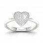 10k White Gold 0.1 Ct TDW Diamond  Heart Cluster Ring (I-J, I2)