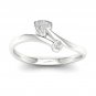 10k White Gold 0.05 Ct TDW Diamond  Bypass Heart Fashion Ring (I-J, I2)