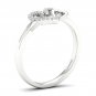 10k White Gold 0.08 Ct TDW Diamond Open Heart Dous Fashion Ring (I-J, I2)