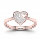 10k Rose Gold 0.1 Ct TDW Diamond  Heart Cluster Ring (I-J, I2)