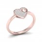 10k Rose Gold 0.1 Ct TDW Diamond  Heart Cluster Ring (I-J, I2)