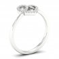 10k White Gold 0.1 Ct TDW Diamond  Open Heart Fashion Ring (I-J, I2)