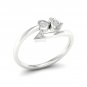 10k White Gold 0.05 Ct TDW Diamond Hearts and Arrow Ring (I-J, I2)