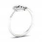 10k White Gold 0.06 Ct TDW Diamond  Heart Duos FashionRing (I-J, I2)
