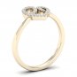 10k Yellow Gold 0.1 Ct TDW Diamond  Open Heart Fashion Ring (I-J, I2)