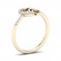 10k Yellow Gold 0.06 Ct TDW Diamond Heart Duos Fashion Ring (I-J, I2)