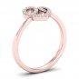 10k Rose Gold 0.1 Ct TDW Diamond Open Heart Fashion Ring (I-J, I2)