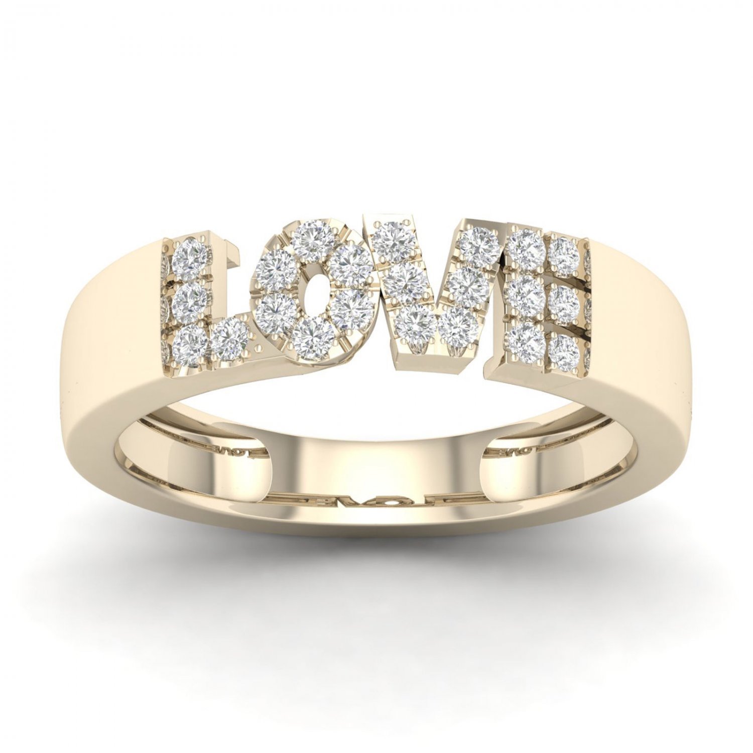 10k Yellow Gold 0.12 Ct TDW Diamond  LOVE Band (I-J, I2)